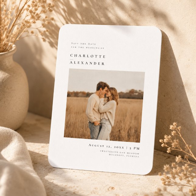Carte de sauvegarde de mariage photo boho moderne (Créateur téléchargé)