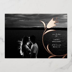 CARTE DE SAUVEGARDE DE MARIAGE TULIPE EN FEUILLE D
