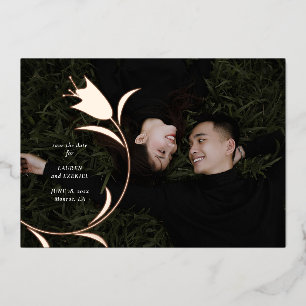 CARTE DE SAUVEGARDE DE MARIAGE TULIPE EN FEUILLE M