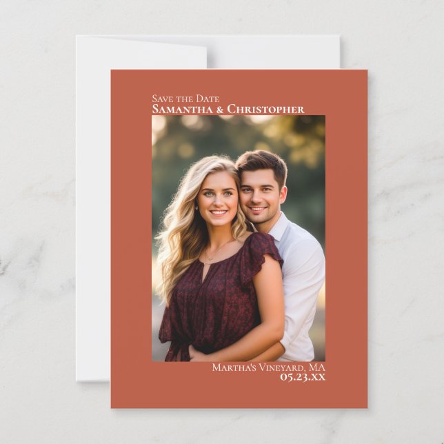 Carte de sauvegarde de mariage verticale en photo  (Recto)