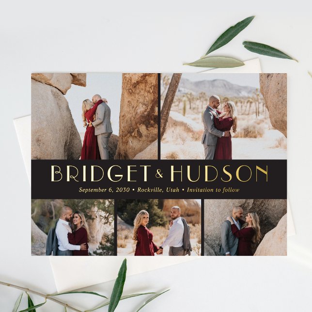 Carte de Save The Date de mariage Luxe Collage FOI (Créateur téléchargé)