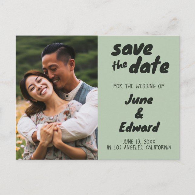 Carte de SAVE the DATE Invitation de Mariage avec  (Devant)