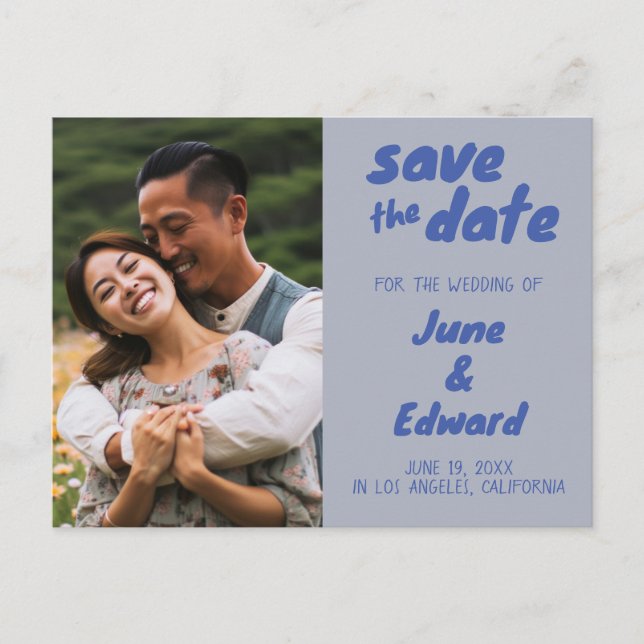 Carte de SAVE the DATE Invitation de Mariage avec  (Devant)