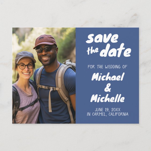 Carte de SAVE the DATE Invitation de Mariage avec  (Devant)