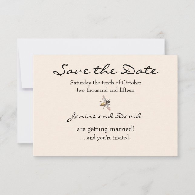Carte de Save the Date pour un mariage avec un pet (Devant)