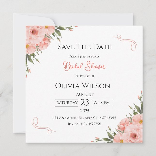 Carte de Save The Date pour une Baby Shower de Mar (Devant)