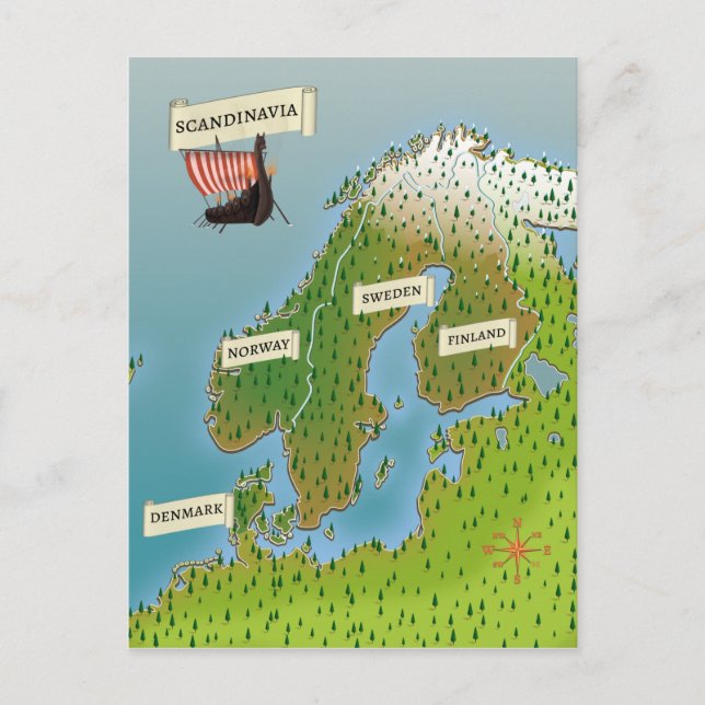 Carte De Scandinavie (Devant)