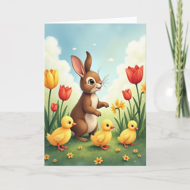 Carte de scène d'amis de printemps (Devant)