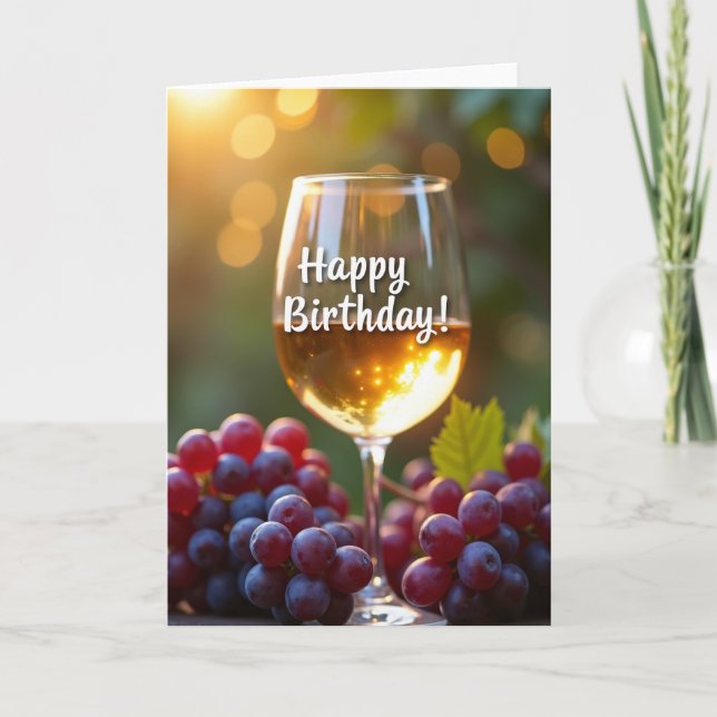 Carte de scène d'anniversaire au raisin (Devant)