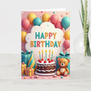Carte de scène d'anniversaire avec ballons