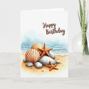 Carte de scène d'anniversaire côtière