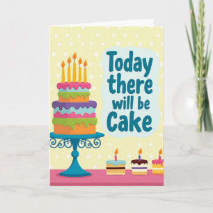 Carte de scène d'anniversaire de gâteau