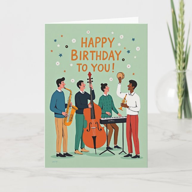 Carte de scène d'anniversaire musicale (Devant)