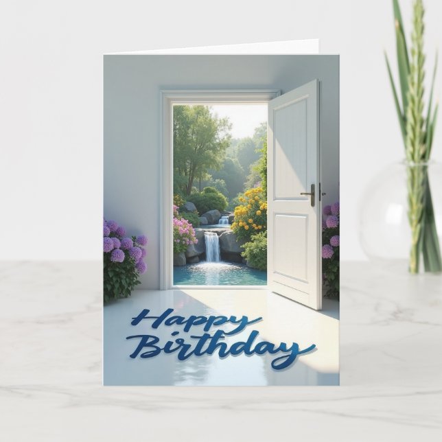 Carte de scène d'anniversaire paradisiaque (Devant)