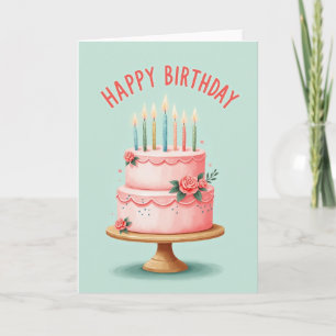 Carte de scène d'anniversaire pastel