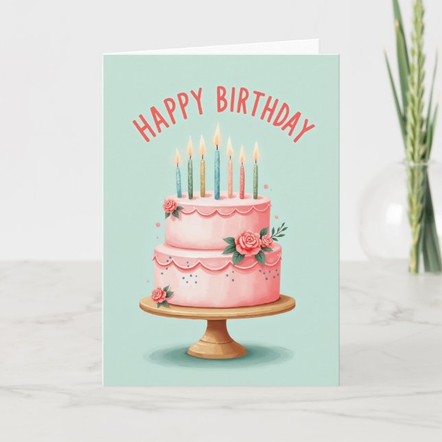 Carte de scène d'anniversaire pastel (Devant)