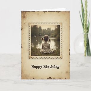 Carte de scène d'anniversaire pensive