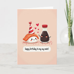 Carte de scène d'anniversaire rose pêche