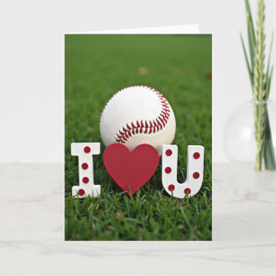 Carte de scène de baseball « Je t'aime »