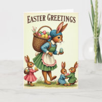 Carte de scène de célébration de lapin