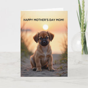 Carte de scène de chien pour la fête des mères