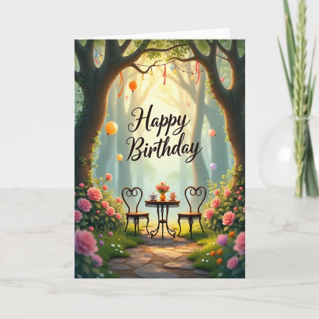 Carte de scène de jardin d'anniversaire (Devant)