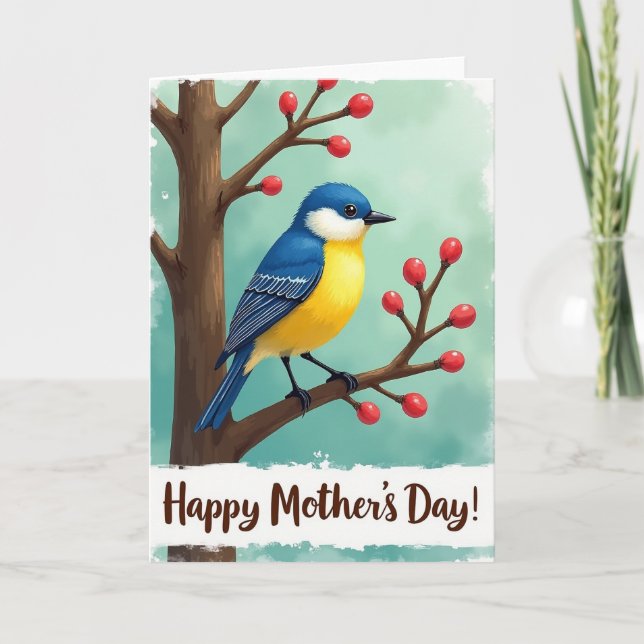 Carte de scène de la fête des mères Bluebird (Devant)