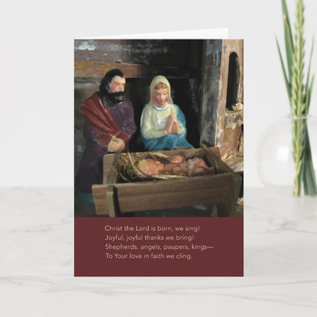 Carte de scène de la Nativité vintage - personnali (Devant)