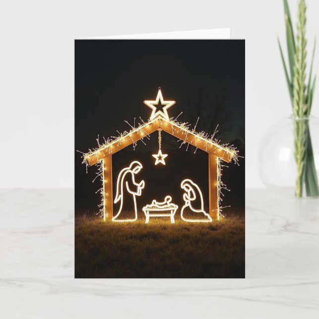 Carte de scène de Noël lumineuse (Devant)