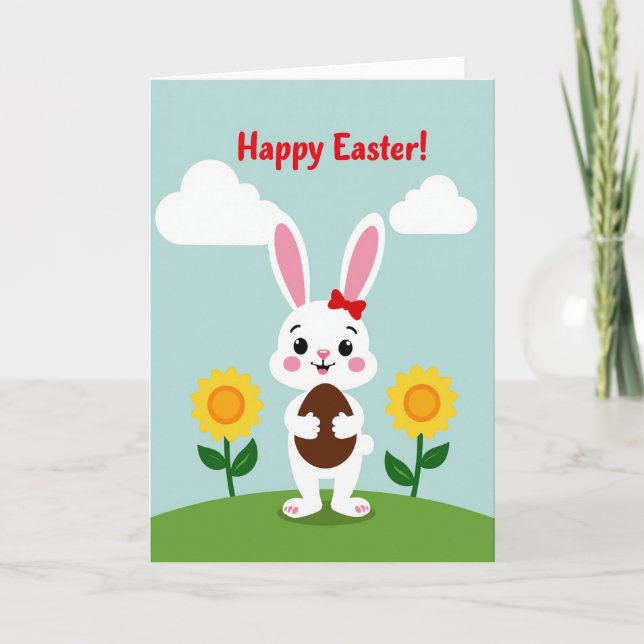 Carte de scène de printemps de lapin (Devant)