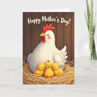 Carte de scène familiale aimante avec poules
