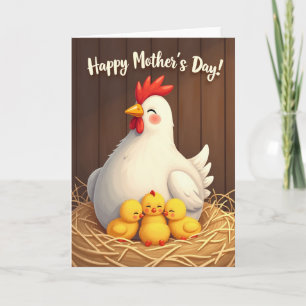 Carte de scène familiale aimante avec poules