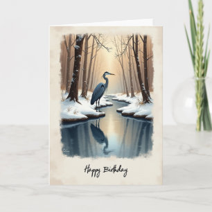 Carte de scène hivernale d'anniversaire