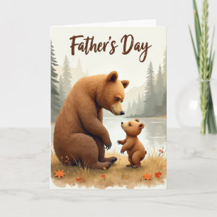 Carte de scène pour la fête des pères Ourson d'amo