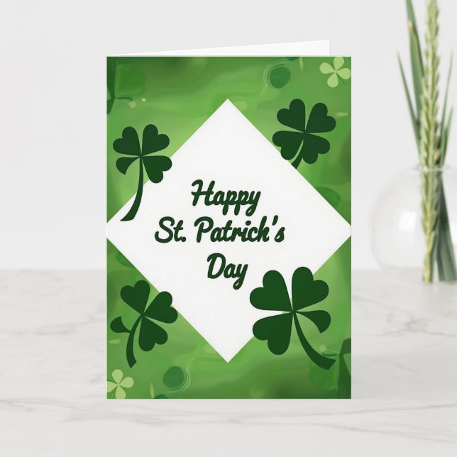 Carte de scène verte pour la Saint-Patrick (Devant)