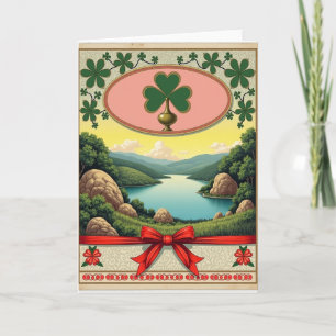 Carte de scène vintage Lucky Clover