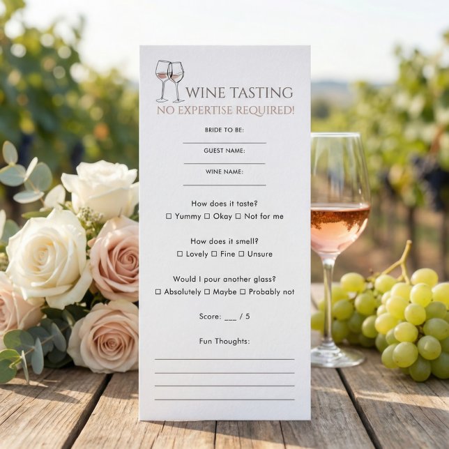 Carte de score de dégustation de vin de fête de fi (Créateur téléchargé)