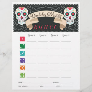 Carte de score de Dia De Los Muertos Bunco