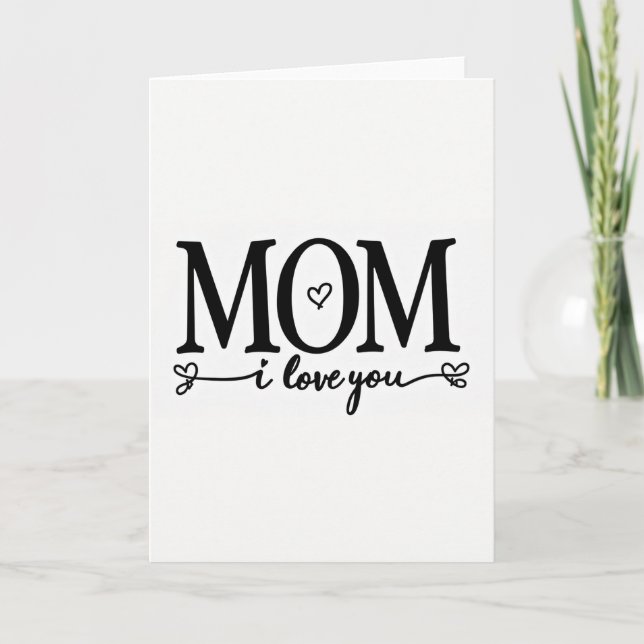 Carte de script de cœur de maman serif (Devant)