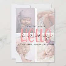 Carte de script de fille d'annonce de naissance ro