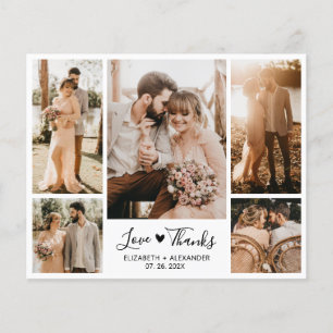 Carte de script de Mariage de Collage de Photo Bud