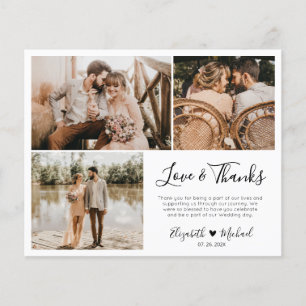 Carte de script de Mariage de Collage de Photo Bud