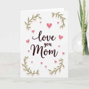 Carte de script Marron pour maman aimante