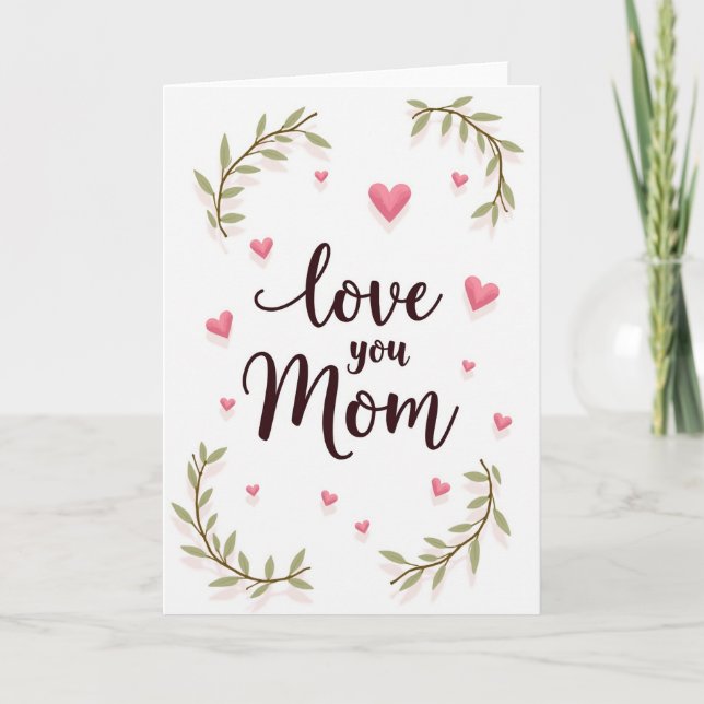 Carte de script Marron pour maman aimante (Devant)