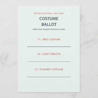 Carte de scrutin de Halloween modifiable Spectral