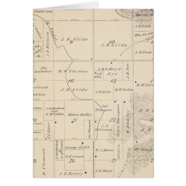 Carte de section du comté de T16S R25E Tulare (Devant)