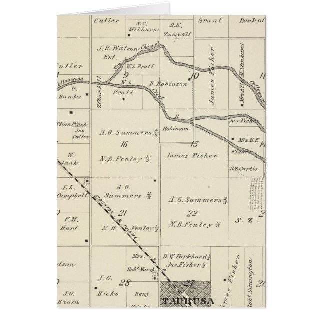 Carte de section du comté de T17S R25E Tulare (Devant)