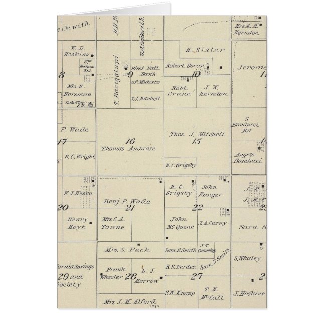 Carte de section du comté de T22S R24E Tulare (Devant)