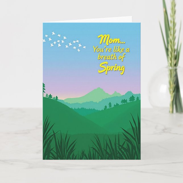 Carte de sentiment pour maman de printemps (Devant)