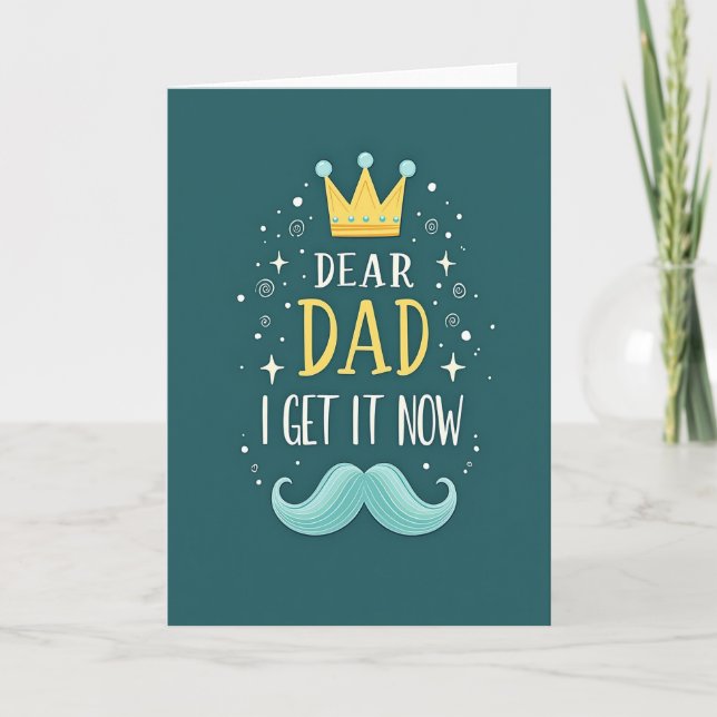 Carte de sentiment sarcelle Cher Papa (Devant)